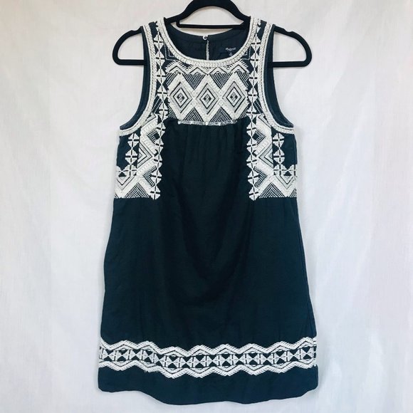 Madewell Onyx Embroidered Stitchtake Boho Dress - Picture 2 of 14